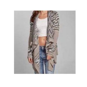 Abercrombie & Fitch Aztec Graphic Waterfall Sweater Cardigan Open Front XS / S
